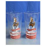 (2) Budweiser Clydesdale Pint Glasses