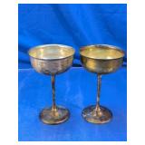 Brass Tone Stemmed Goblets Set