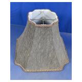 Gray Fabric Scalloped Lampshade