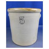 Antique 5-Gallon Stoneware Crock w/ Glazed