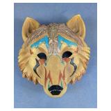 Painted Wolf Face Mask w/ Eagle Detail