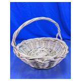 (1) Wood Wicker Basket w/ handle