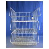 Stackable White Wire Storage Baskets