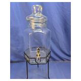 Glass Beverage Dispenser w/ Metal Stand