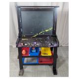 Wooden Kids Art Easel Desk w/Storage Bins