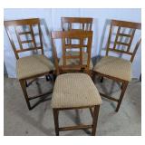 (4) Wooden Upholstered Dining Chairs