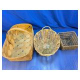(3) Assorted Woven Basket Set