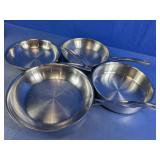 (4)Assorted Stainless Steel Frying Pans Lot