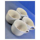 Set of 4 Large Gray Ceramic Soup Mugs