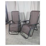 (2)Zero Gravity Reclining Patio Chair Duo