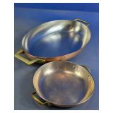 Vintage Copper Oval Au Gratin Pan Set
