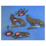 (5) Rustic Metal Animal Cutouts