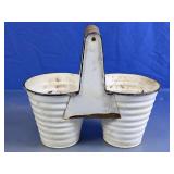 (1) Metal Double Bucket Planter