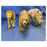 (3)Large Safari Animal Action Figures Trio