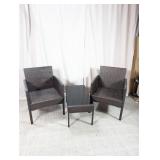 3-Piece Brown Wicker Patio Conversation Set