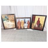 (3)Large Framed Abstract & Still Life Art Trio