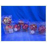 (7)Hobby Lobby Red & Gold Ornament Lot