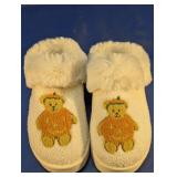 Fuzzy Teddy Bear Pumpkin Slippers