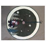 Christmas Tree Skirt Snowman Forest Design