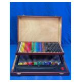 Wood Case Colored Pencil Drawing Set