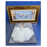 Framed Bathtub Wall Art & Ballerina Canvas
