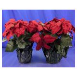Artificial Poinsettia Plants Set