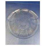 Clear Glass Floral Pattern Serving Plate