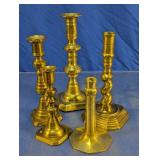 Assorted Vintage Brass Candlestick Holders