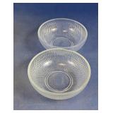 Clear Patterned Glass Bowls Set