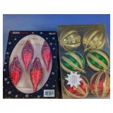 (2) Christmas Shoppe Ornament Set Finial & Ball