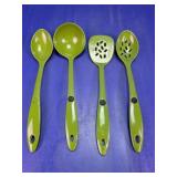 Green Plastic Kitchen Utensil Set