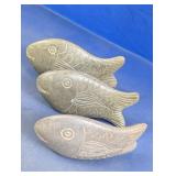 Carved Stone Fish Figurines Decor