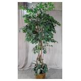 Large Artificial Ficus Tree in Decorative Pot