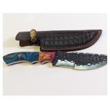 Custom Fixed Blade Knife with Leather Sheath