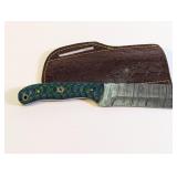 Handcrafted Damascus Steel Cleaver with Sheath