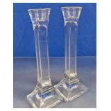 Clear Glass Candlestick Holders