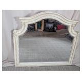 Distressed White Framed Bedroom Mirror