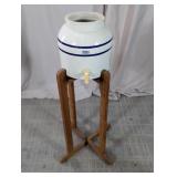Ceramic Water Dispenser w/ Wood Stand