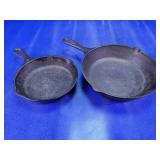 (2) Cast Iron Skillets Assorted Sizes