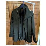Sz M Gallery Men's Black Hooded Rain Jacket