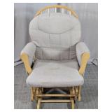 Upholstered Wooden Glider Rocker Chair