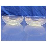 Diamond Pattern Textured Glass Bowls