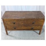 Wood Two Drawer Low Dresser Storage Cabinet