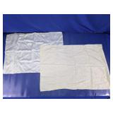 Set of 2 White Satin Zippered Pillowcases