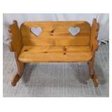 Wooden Heart Cutout Rocking Bench