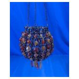 Hanging Beaded Votive Candle Holder Lantern