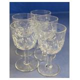Cut Glass Stemmed Cordial Glasses Set