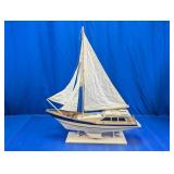 Wooden Model Sailboat w/ Stand