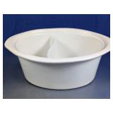 White Ceramic Divided Oval Serving Dish