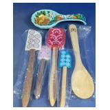Kitchen Utensils Lot Wood Silicone Melamine S